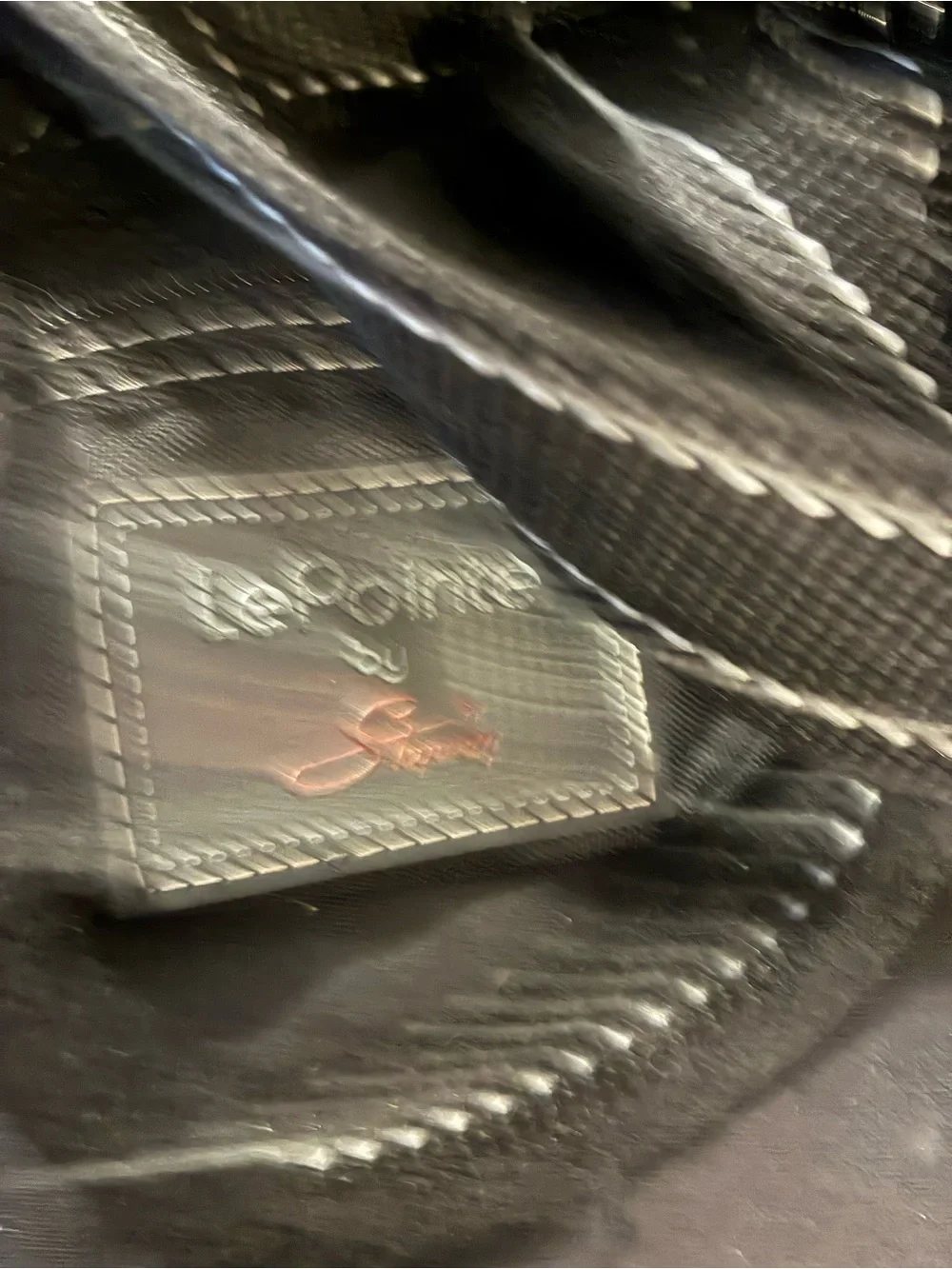 LaPointe by Skyway Black Nylon Duffel Bag with Contrast Stitching